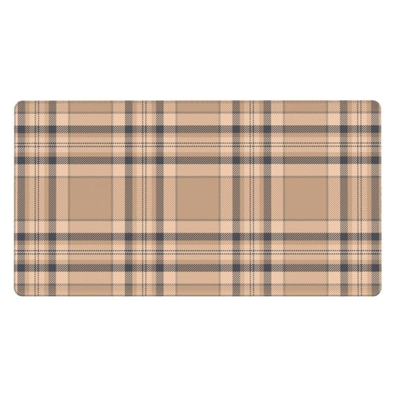DouZhe Large Mouse Pad, Pastel Tartan Light Orange Colors Non-Slip Waterproof Rubber Keyboard Office Desk Pads Mousepad, 29.5 x 15.8 inches 3mm Thick