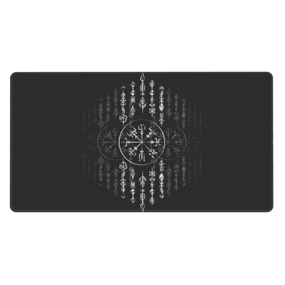 DouZhe Large Mouse Pad, Vintage Viking Rune Non-Slip Waterproof Rubber Keyboard Office Desk Pads Mousepad, 29.5 x 15.8 inches 3mm Thick