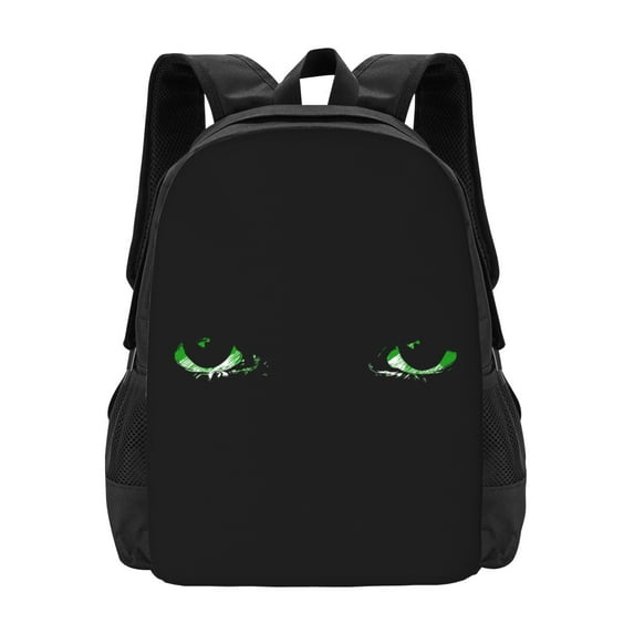 DouZhe Lightweight Backpack, Mysterious Green Eyes Prints Travel Outdoor Hiking Bag School Bookbag Casual Daypack Backpacks for Women Men