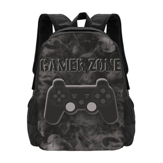 DouZhe Lightweight Backpack, Retro Gamer Zone Games Area Prints Travel Outdoor Hiking Bag School Bookbag Casual Daypack Backpacks for Women Men
