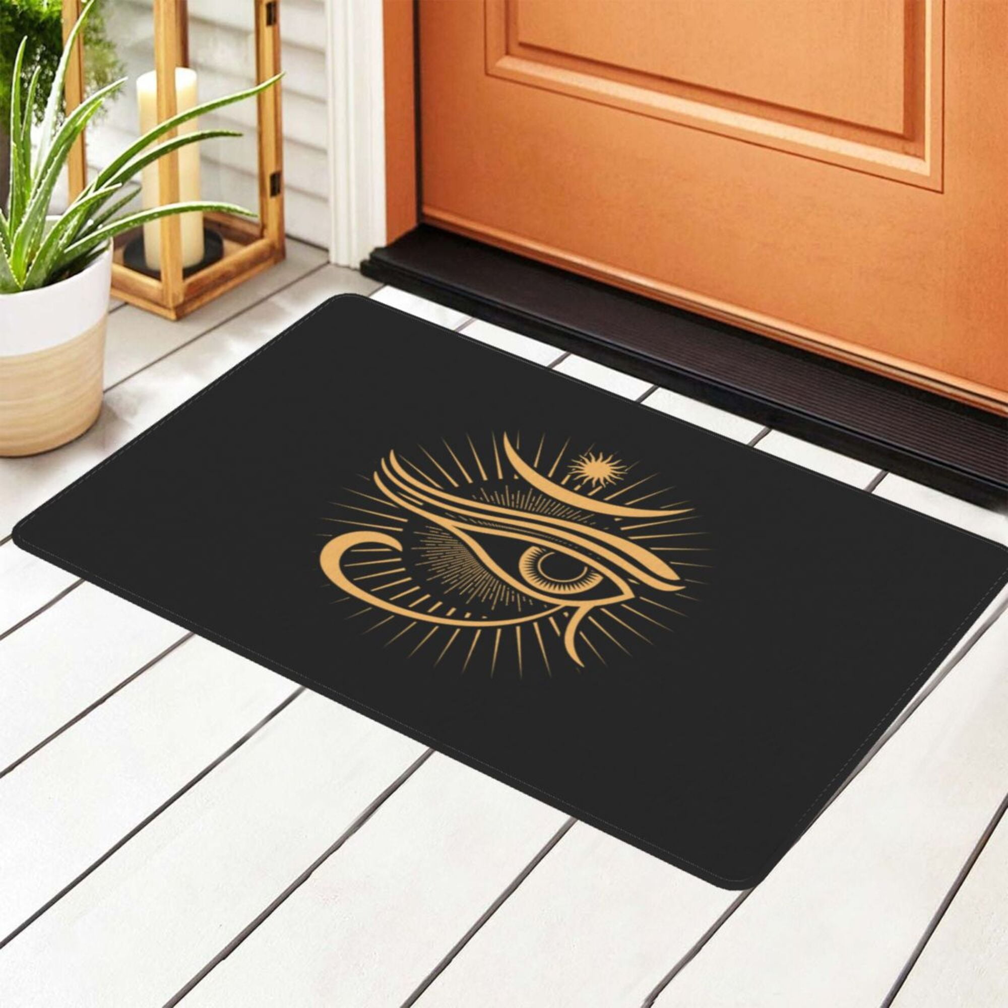 DouZhe Magic Evil Seeing Eye Rugs Doormat, Non-Slip Machine