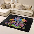 thumbnail image 1 of DouZhe Neon Colored Trippy Mushroom Pattern Area Rugs Non-Slip Machine Washable Floor Mat, Style Carpet Doormat, 63x48 inches, 1 of 6