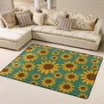 thumbnail image 1 of DouZhe Orange Sunflower Flowers Pattern Area Rugs Non-Slip Machine Washable Floor Mat, Style Carpet Doormat, 63x48 inches, 1 of 6