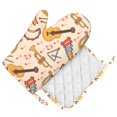 thumbnail image 1 of DouZhe Oven Mitts and Pot Holders Sets, Fun Music Instrument Guitar Prints Non-Slip Heat Resistant Kitchen Oven Silicone Glove, 1 of 7