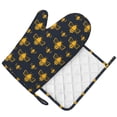 thumbnail image 1 of DouZhe Oven Mitts and Pot Holders Sets, Vintage Golden Honeys Bees Prints Non-Slip Heat Resistant Kitchen Oven Silicone Glove, 1 of 7