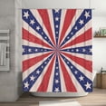 thumbnail image 1 of DouZhe Patriotic Retro Burst Stars Pattern Shower Curtain, Waterproof Bath Curtains for Bathroom Decorations, 72 x 72 inches, 1 of 7