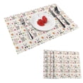 thumbnail image 1 of DouZhe Polyester Placemats Set of 4, Cartoon Cat Koala Panda Leaves Pattern Heat Resistant Place Mats for Dining Table, 12" x 18", 1 of 7
