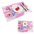 thumbnail image 1 of DouZhe Polyester Placemats Set of 4, Funny Cartoon Cute Faces Pattern Heat Resistant Place Mats for Dining Table, 12" x 18", 1 of 7