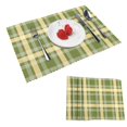 thumbnail image 1 of DouZhe Polyester Placemats Set of 4, Green White Christmas Plaid Pattern Heat Resistant Place Mats for Dining Table, 12" x 18", 1 of 7