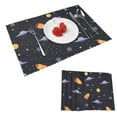 thumbnail image 1 of DouZhe Polyester Placemats Set of 4, Ufos Planets Stars Pattern Heat Resistant Place Mats for Dining Table, 12" x 18", 1 of 7
