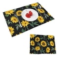 thumbnail image 1 of DouZhe Polyester Placemats Set of 4, Vintage Floral Sunflower Pattern Heat Resistant Place Mats for Dining Table, 12" x 18", 1 of 7
