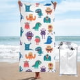 thumbnail image 1 of DouZhe Quick Dry Beach Towel, Super Absorbent Cartoon Gremlin Cyclops Monsters Pattern Bath Travel Towels, 27.5"x55", 1 of 7