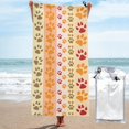 thumbnail image 1 of DouZhe Quick Dry Beach Towel, Super Absorbent Fun Dog Paw Print Pattern Bath Travel Towels, 31.5"x63", 1 of 7