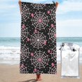 thumbnail image 1 of DouZhe Quick Dry Beach Towel, Super Absorbent Halloween Pink Spider Web Pattern Bath Travel Towels, 27.5"x55", 1 of 7