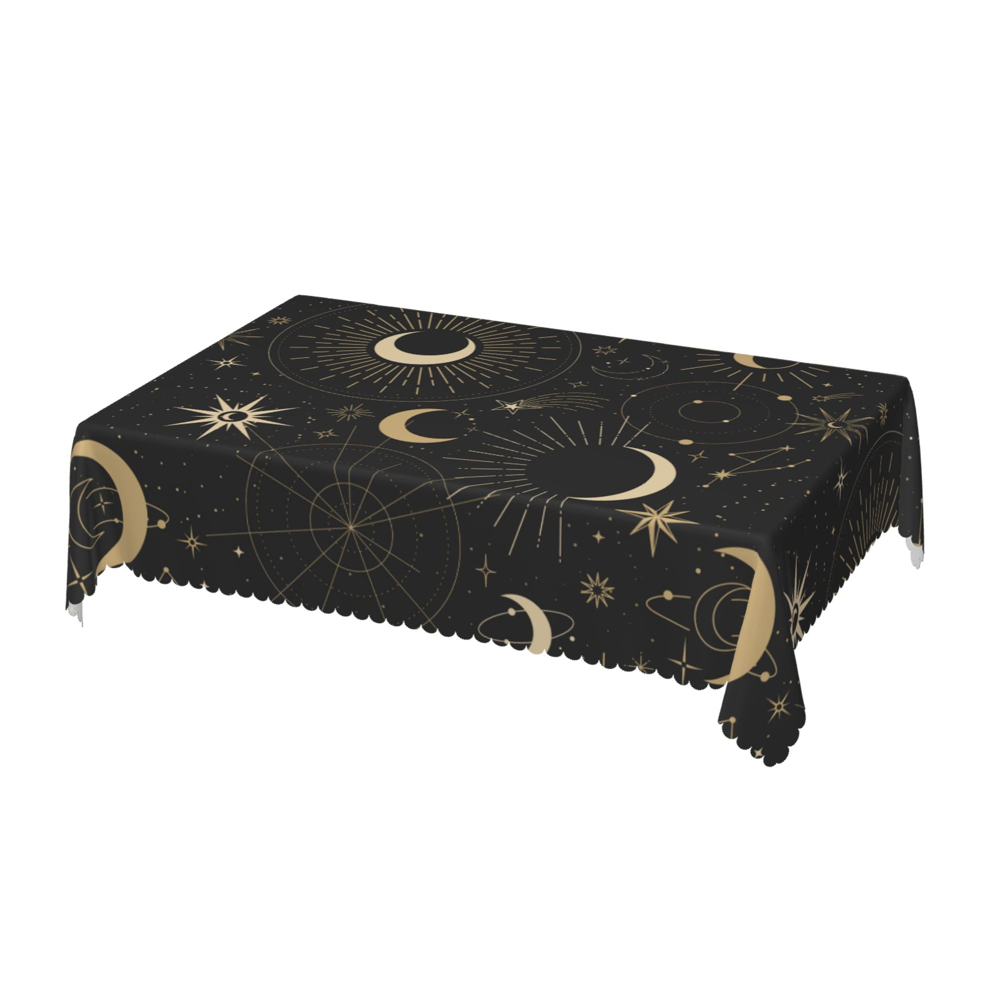 DouZhe Rectangular Tablecloth, Astrology Esoteric Moons Stars Table
