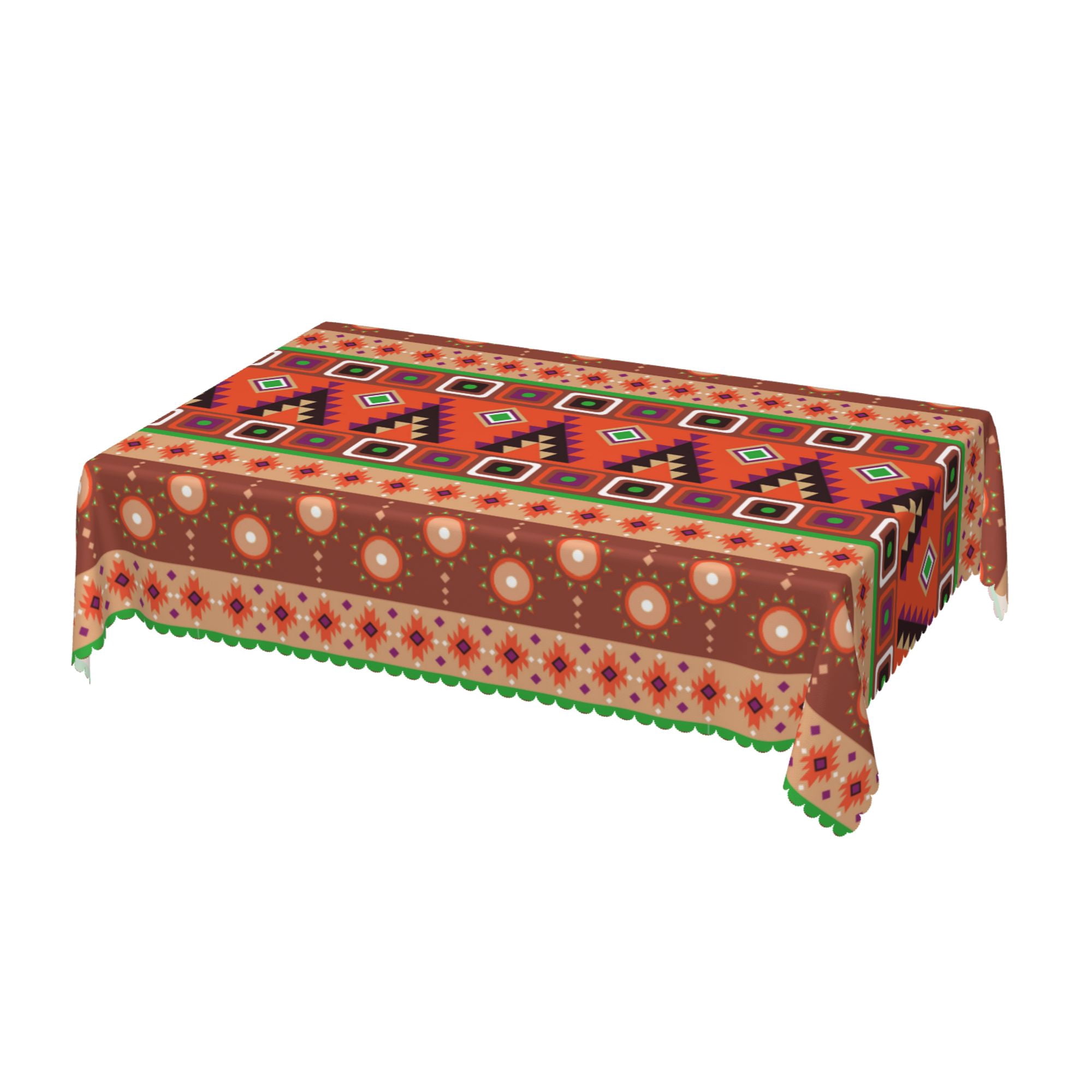 DouZhe Rectangular Tablecloth, Native Southwestern Aztec Ethnic Table ...