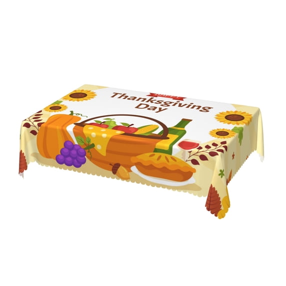 DouZhe Rectangular Tablecloth, Thanksgiving Autumn Leaves Table Cloth for Kitchen Dinning Tabletop, 72" x 54" Waterproof Polyester Table Cover