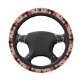 thumbnail image 1 of DouZhe Red and Black Wall Plaid Prints Steering Wheel Cover, Universal 15 inch Anti-Slip Odorless Elastic Car Steering Wheels Cover for Women Men, 1 of 7