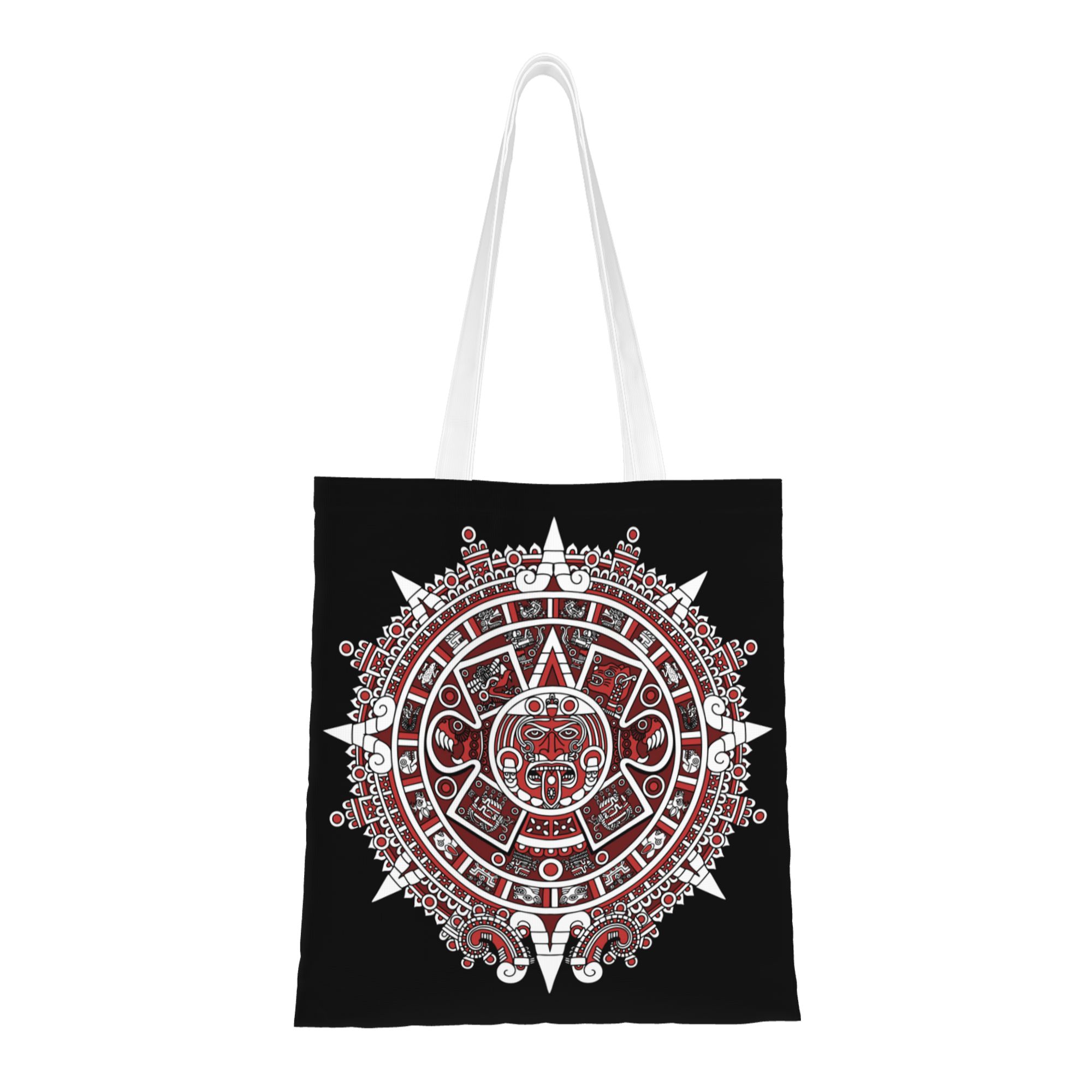 DouZhe Reusable Grocery Bags, Aztec Mayan Calendar Red Lightweight ...
