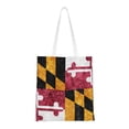 thumbnail image 1 of DouZhe Reusable Grocery Bags, Retro Maryland State Flag Patriotic Lightweight Polyester Canvas Cloth Tote Bag for Travle Gym Shopping School, 15" x 16", 1 of 7