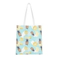 thumbnail image 1 of DouZhe Reusable Grocery Bags, Watercolor Tropical Fruit Pineapple Lightweight Polyester Canvas Cloth Tote Bag for Travle Gym Shopping School, 15" x 16", 1 of 7