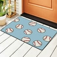 thumbnail image 1 of DouZhe Softball Sports Doodle Rugs Doormat, Non-Slip Machine Washable Carpets Floor Door Mat , 36" x 24", 1 of 7