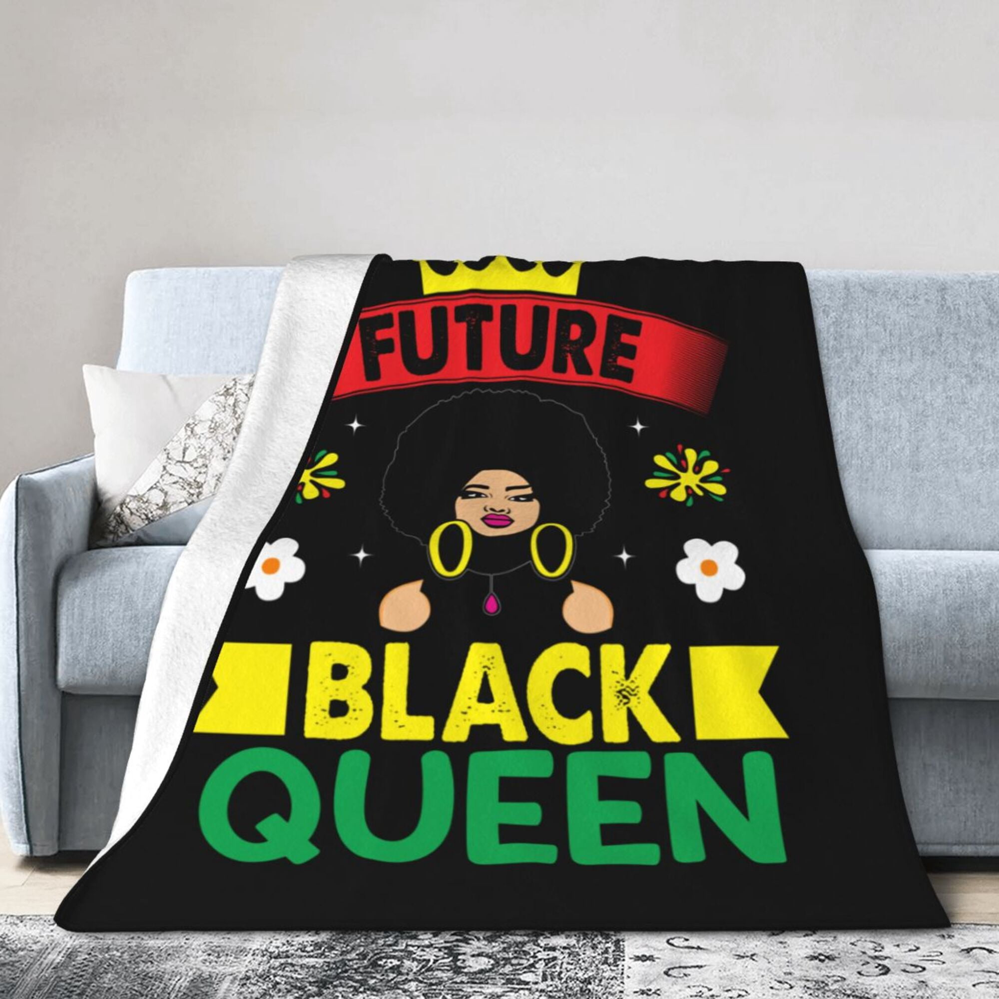 Floral Green Black Ultra-Soft Micro Fleece Blanket 40
