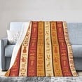 thumbnail image 1 of DouZhe Ultra-Soft Micro Fleece Lightweight Flannel Bed Blanket, Ancient Egypt Hieroglyphic Print Cozy Warm Throw Blankets, 60"x50", 1 of 7