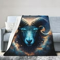 thumbnail image 1 of DouZhe Ultra-Soft Micro Fleece Lightweight Flannel Bed Blanket, Aries Zodiac Signs Print Cozy Warm Throw Blankets, 50"x40", 1 of 7