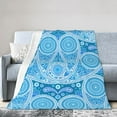 thumbnail image 1 of DouZhe Ultra-Soft Micro Fleece Lightweight Flannel Bed Blanket, Blue Peacock Tail Paisley Print Cozy Warm Throw Blankets, 40"x30", 1 of 7
