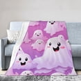 thumbnail image 1 of DouZhe Ultra-Soft Micro Fleece Lightweight Flannel Bed Blanket, Halloween Cute Ghosts Print Cozy Warm Throw Blankets, 80"x60", 1 of 7