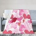 thumbnail image 1 of DouZhe Ultra-Soft Micro Fleece Lightweight Flannel Bed Blanket, Pink Graffiti Love Print Cozy Warm Throw Blankets, 80"x60", 1 of 7