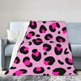 thumbnail image 1 of DouZhe Ultra-Soft Micro Fleece Lightweight Flannel Bed Blanket, Pink Leopard Camouflage Print Cozy Warm Throw Blankets, 60"x50", 1 of 7