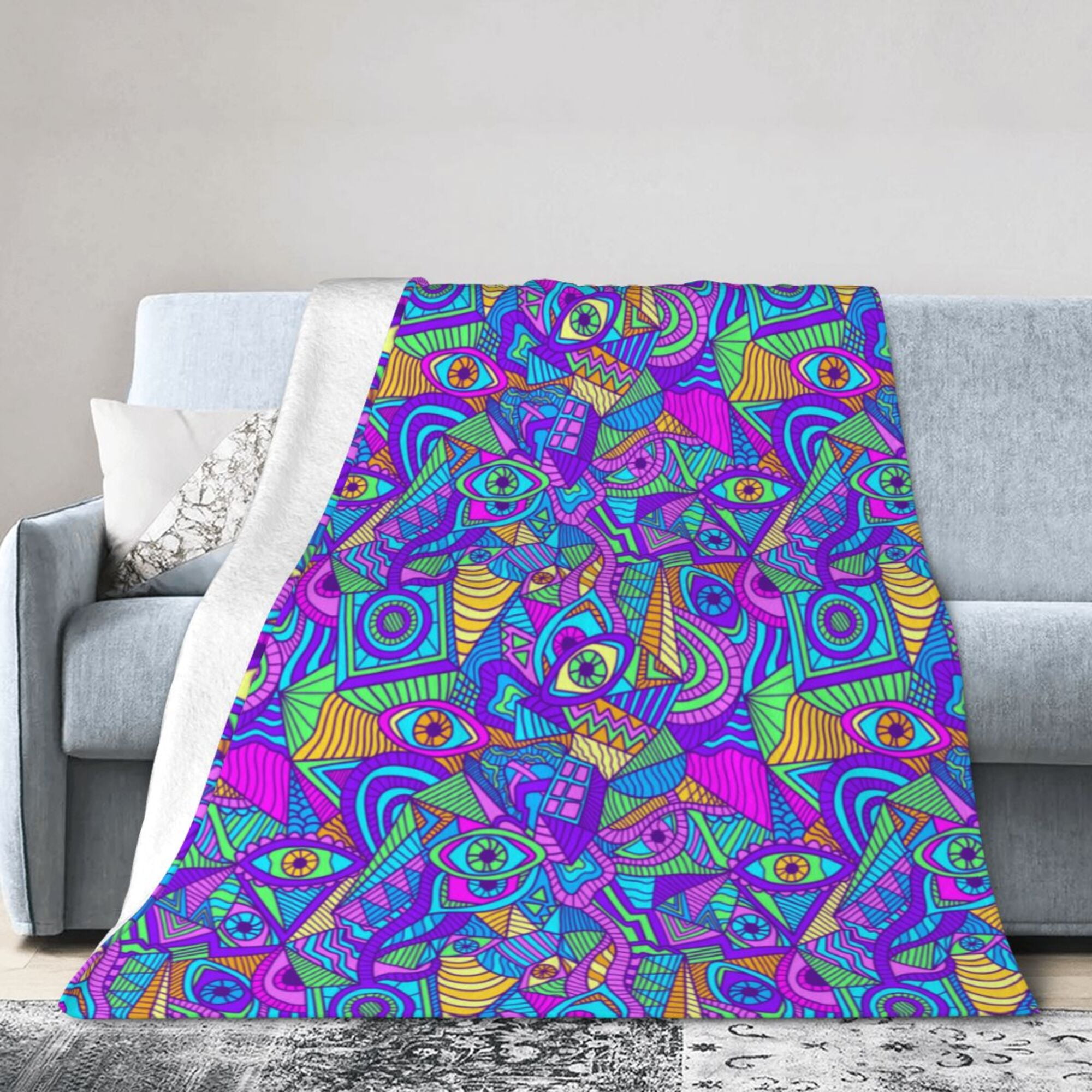 Red Swift Colourful Black Ultra-Soft Micro Fleece Blanket 50