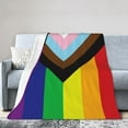 thumbnail image 1 of DouZhe Ultra-Soft Micro Fleece Lightweight Flannel Bed Blanket, Rainbow Lgbtq Pride Flag Print Cozy Warm Throw Blankets, 80"x60", 1 of 7