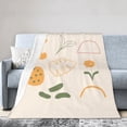 thumbnail image 1 of DouZhe Ultra-Soft Micro Fleece Lightweight Flannel Bed Blanket, Simple Cherries Flower Leaves Print Cozy Warm Throw Blankets, 80"x60", 1 of 7