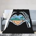 thumbnail image 1 of DouZhe Ultra-Soft Micro Fleece Lightweight Flannel Bed Blanket, Skull Hand Love Beach Print Cozy Warm Throw Blankets, 50"x40", 1 of 7