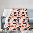 thumbnail image 1 of DouZhe Ultra-Soft Micro Fleece Lightweight Flannel Bed Blanket, Spooky Cat Pumpkin Halloween Print Cozy Warm Throw Blankets, 80"x60", 1 of 7