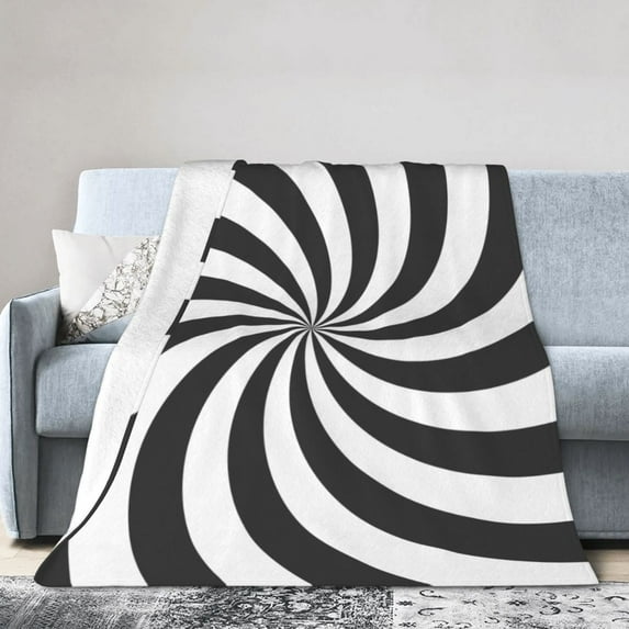 DouZhe Ultra-Soft Micro Fleece Lightweight Flannel Bed Blanket, Swirl Hypnotize Spirals Print Cozy Warm Throw Blankets, 50"x40"