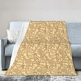 thumbnail image 1 of DouZhe Ultra-Soft Micro Fleece Lightweight Flannel Bed Blanket, Vintage Yellow Paisley Floral Print Cozy Warm Throw Blankets, 50"x40", 1 of 7
