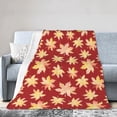 thumbnail image 1 of DouZhe Ultra-Soft Micro Fleece Lightweight Flannel Bed Blanket, Watercolor Yellow Maple Leaves Print Cozy Warm Throw Blankets, 60"x50", 1 of 7