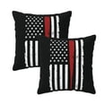 thumbnail image 1 of DouZhe Velvet Decorative Throw Pillow Covers Set of 2, Soft Square Cushion Cover with Invisible Zipper Abstract American Baseball Flag Printing, 20"x20", 1 of 7