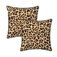 thumbnail image 1 of DouZhe Velvet Decorative Throw Pillow Covers Set of 2, Soft Square Cushion Cover with Invisible Zipper Abstract Leopard Print Animal Brown Printing, 20"x20", 1 of 7