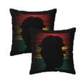thumbnail image 1 of DouZhe Velvet Decorative Throw Pillow Covers Set of 2, Soft Square Cushion Cover with Invisible Zipper African Girl Vintage Grunge Style Printing, 20"x20", 1 of 7