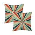 thumbnail image 1 of DouZhe Velvet Decorative Throw Pillow Covers Set of 2, Soft Square Cushion Cover with Invisible Zipper Retro Zoom Sunlight Lines Classic Printing, 18"x18", 1 of 7