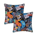 thumbnail image 1 of DouZhe Velvet Decorative Throw Pillow Covers Set of 2, Soft Square Cushion Cover with Invisible Zipper Vintage Video Game Controller Printing, 18"x18", 1 of 7