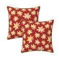 thumbnail image 1 of DouZhe Velvet Decorative Throw Pillow Covers Set of 2, Soft Square Cushion Cover with Invisible Zipper Watercolor Yellow Maple Leaves Printing, 18"x18", 1 of 7