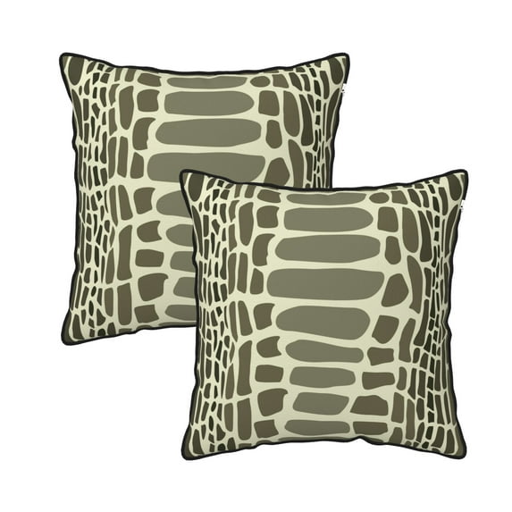 DouZhe Velvet Decorative Throw Pillow Covers Set of 2, Soft Square Cushion Cover with Invisible Zipper Cartoon Greens snakes Animal Printing, 20"x20"