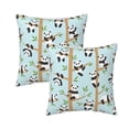 thumbnail image 1 of DouZhe Velvet Decorative Throw Pillow Covers Set of 2, Soft Square Cushion Cover with Invisible Zipper Cute Panda Cartoon Bear Printing, 20"x20", 1 of 7