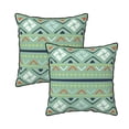 thumbnail image 1 of DouZhe Velvet Decorative Throw Pillow Covers Set of 2, Soft Square Cushion Cover with Invisible Zipper Retro Bohemian Old Style Printing, 18"x18", 1 of 7
